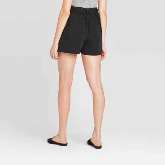 A New Day Belted Tie Waist Shorts, Black - Picture 2 of 5
